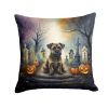 Border Terrier Spooky Halloween Throw Pillow Machine Washable, Indoor Outdoor Decorative Pillow for Couch, Bed or Patio, 18Hx18W