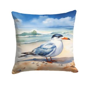 Tern Resting Throw Pillow Machine Washable, Indoor Outdoor Decorative Pillow for Couch, Bed or Patio, 18Hx18W