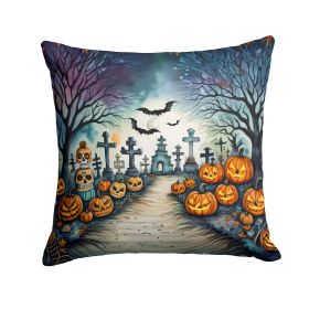 Day of the Dead Spooky Halloween Throw Pillow Machine Washable, Indoor Outdoor Decorative Pillow for Couch, Bed or Patio, 14Hx14W
