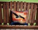 Pelican Fiery Sunset Throw Pillow Machine Washable, Indoor Outdoor Decorative Pillow for Couch, Bed or Patio, 14Hx14W