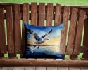 Gull Flying Low Throw Pillow Machine Washable, Indoor Outdoor Decorative Pillow for Couch, Bed or Patio, 14Hx14W
