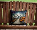 Day of the Dead Spooky Halloween Throw Pillow Machine Washable, Indoor Outdoor Decorative Pillow for Couch, Bed or Patio, 14Hx14W