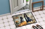 Afghan Hound Fall Kitchen Pumpkins Doormat Front Door Mat Indoor Outdoor Rugs for Entryway, Non Slip Washable Low Pile, 24H X 36W