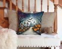 Day of the Dead Spooky Halloween Throw Pillow Machine Washable, Indoor Outdoor Decorative Pillow for Couch, Bed or Patio, 14Hx14W