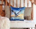 Gull Flying Low Throw Pillow Machine Washable, Indoor Outdoor Decorative Pillow for Couch, Bed or Patio, 14Hx14W