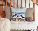 Oystercatchers Feeding Throw Pillow Machine Washable, Indoor Outdoor Decorative Pillow for Couch, Bed or Patio, 14Hx14W