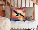Pelican Fiery Sunset Throw Pillow Machine Washable, Indoor Outdoor Decorative Pillow for Couch, Bed or Patio, 14Hx14W