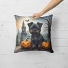 Affenpinscher Spooky Halloween Throw Pillow Machine Washable, Indoor Outdoor Decorative Pillow for Couch, Bed or Patio, 18Hx18W