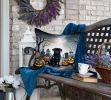 Black Pug Spooky Halloween Throw Pillow Machine Washable, Indoor Outdoor Decorative Pillow for Couch, Bed or Patio, 18Hx18W
