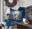 English Bulldog Spooky Halloween Throw Pillow Machine Washable, Indoor Outdoor Decorative Pillow for Couch, Bed or Patio, 18Hx18W