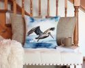 Pelican Diving Throw Pillow Machine Washable, Indoor Outdoor Decorative Pillow for Couch, Bed or Patio, 14Hx14W