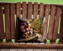 Wirehaired Pointing Griffon and Santa Claus Throw Pillow Machine Washable, Indoor Outdoor Decorative Pillow for Couch, Bed or Patio, 14Hx14W