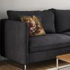 Belgian Tervuren and Santa Claus Throw Pillow Machine Washable, Indoor Outdoor Decorative Pillow for Couch, Bed or Patio, 14Hx14W