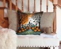 Papel Picado Skeletons Spooky Halloween Throw Pillow Machine Washable, Indoor Outdoor Decorative Pillow for Couch, Bed or Patio, 14Hx14W