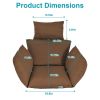 Grey/Red/Black/Blue/Brown Egg Chair Cushion, Basket Chair Cushion with Pillow, Soft Outdoor Swing Cushion
