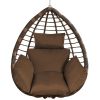Grey/Red/Black/Blue/Brown Egg Chair Cushion, Basket Chair Cushion with Pillow, Soft Outdoor Swing Cushion