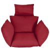 Grey/Red/Black/Blue/Brown Egg Chair Cushion, Basket Chair Cushion with Pillow, Soft Outdoor Swing Cushion